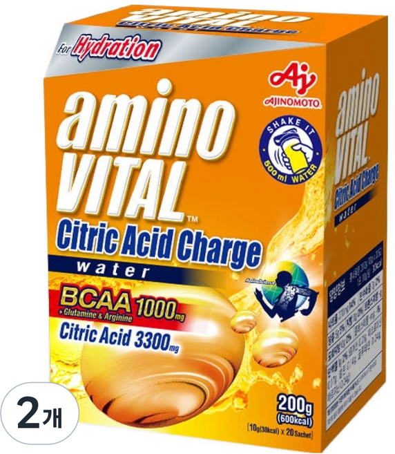 아미노바이탈 구연산워터 20p, 200g, 2개