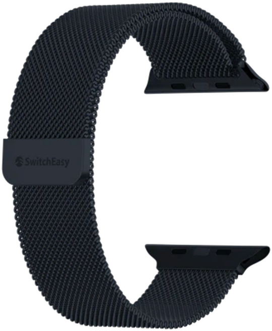 SwitchEasy 魚骨牌 Mesh S10 不鏽鋼米蘭磁吸錶帶, 午夜黑, 1條
