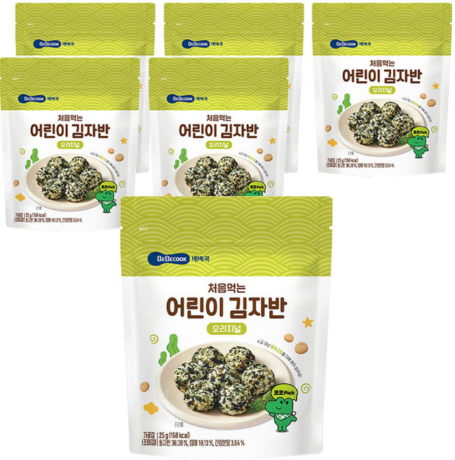 베베쿡 처음 먹는 어린이 김자반, 오리지널, 25g, 6개
