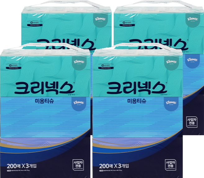 크리넥스 미용티슈 콤비 2겹, 200매, 12개