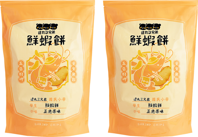 逮丸三兄弟 鮮蝦餅 正港原味, 80g, 2包