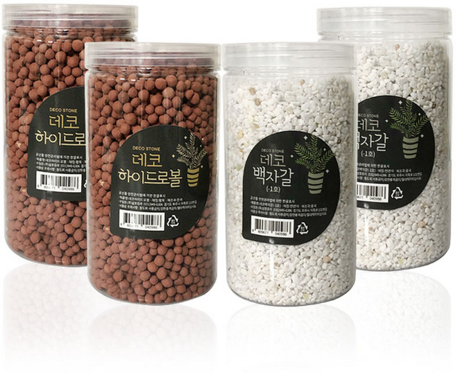 삼호유리 데코 하이드로볼 900g x 2p + 백자갈 1.2kg x 2p 세트, 1개, 하이드로볼 약 900g, 백자갈 약 1.2kg