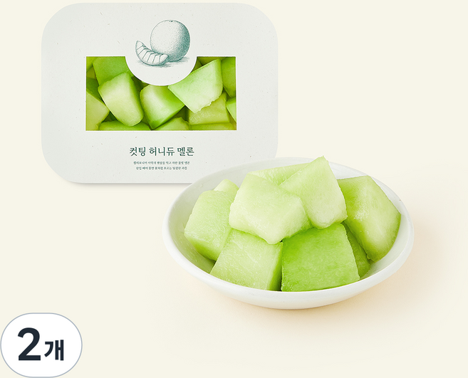 컷팅 허니듀 멜론, 500g, 2개