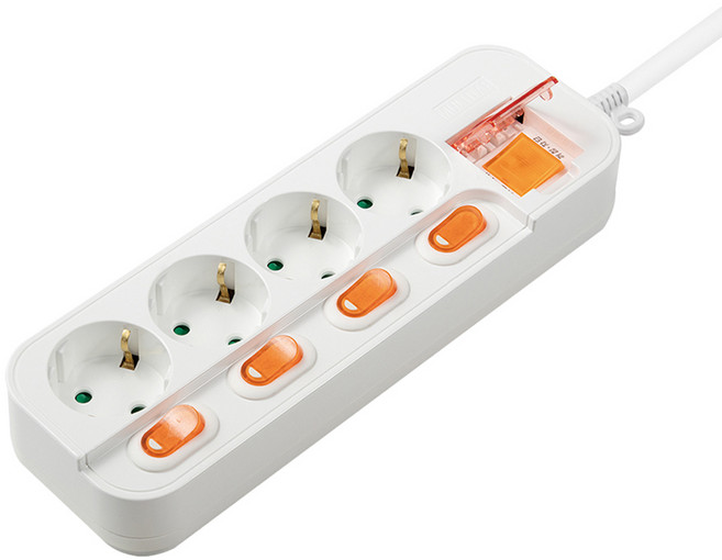 스펙스 자동소화 멀티탭 메인 개별스위치 4구, 1개, 5m