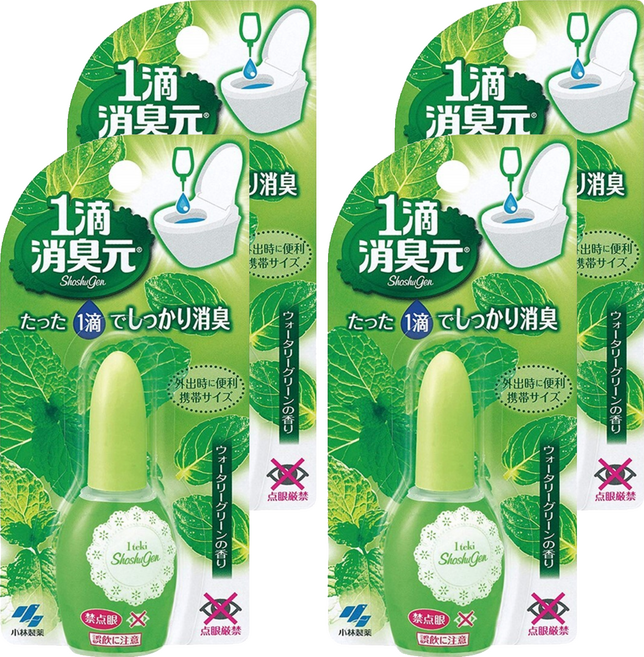 KOBAYASHI 小林製藥 消臭元 馬桶浴廁一滴芳香消臭劑 薄荷, 20ml, 4瓶