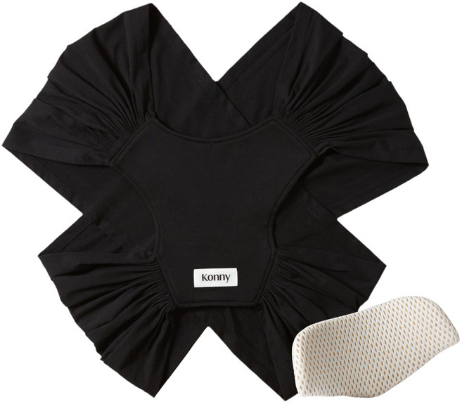 코니 아기띠 오리지널 엘라스테크 + 헤드서포트, 블랙