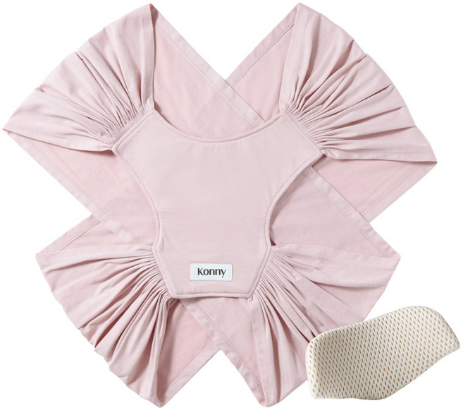 코니 아기띠 오리지널 엘라스테크 + 헤드서포트, 핑크