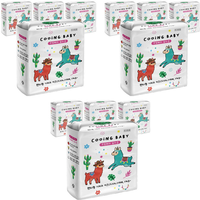 Cooing 베러 놀라운 팬티형 기저귀 아동용, 점보형 이상(3XL), 216매