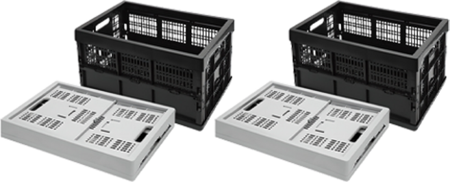 리빙스마일 폴딩박스, 그레이, 60L, 2개