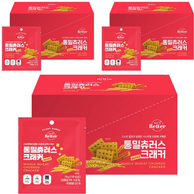 잇츠베러 통밀츄러스 크래커 미니, 280g, 3개