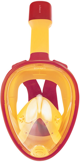 다이비프로 아동용 익스트림 풀페이스 스노쿨링 마스크, 아이언 레드