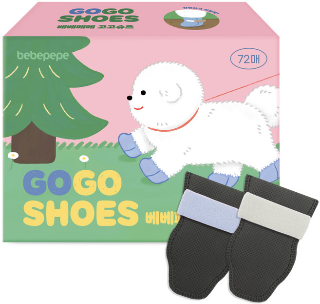 bebepepe 狗狗Gogo鞋 一次性散步鞋 72入, 黑色