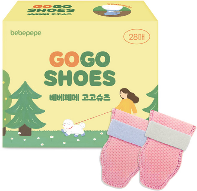 베베페페 강아지 고고슈즈 일회용 산책 신발 28p, 핑크, 1개
