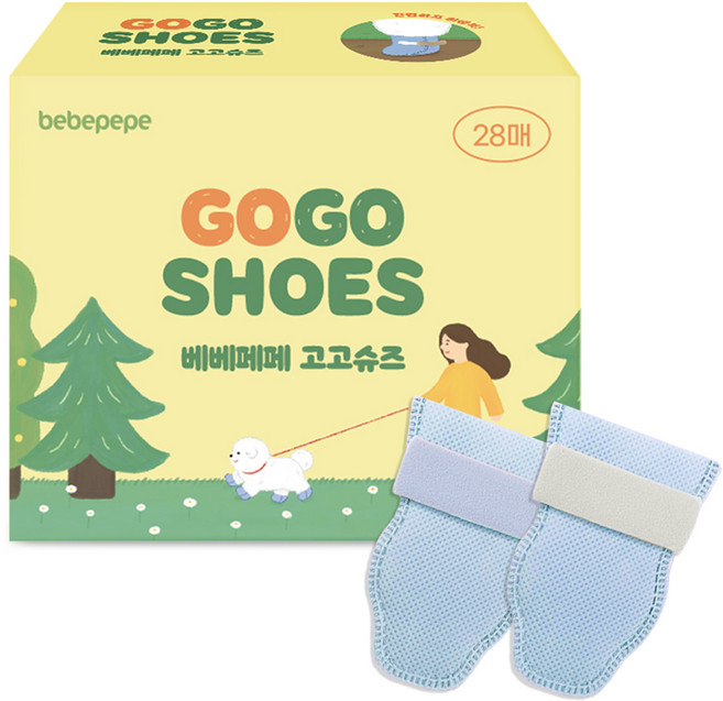 베베페페 강아지 고고슈즈 일회용 산책 신발 28p, 라이트블루, 1개