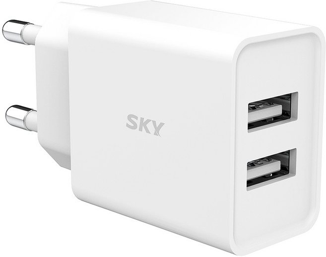 SKY 필 C1 듀얼포트 어댑터 12W, 화이트, 1개