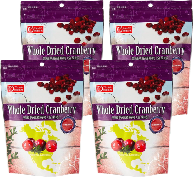 康健生機 美麗果蔓越莓乾 全果粒, 200g, 4包