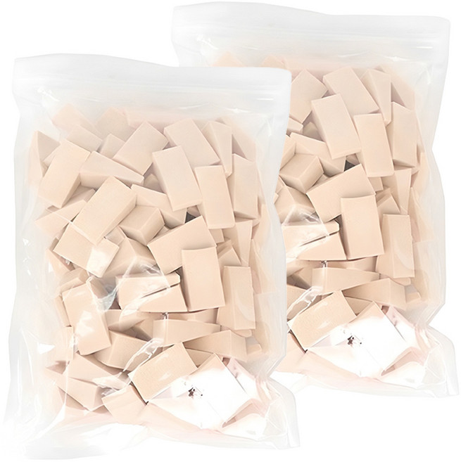 대용량 메이크업 삼각퍼프, 베이지, 2개