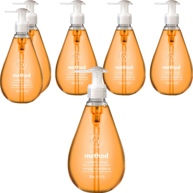 메소드 고보습 핸드워시 만다린 망고, 354ml, 6개