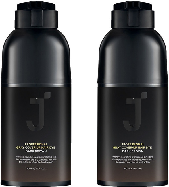 제이숲 프로페셔널 커버업 새치 염색 300ml, 다크 브라운, 2개
