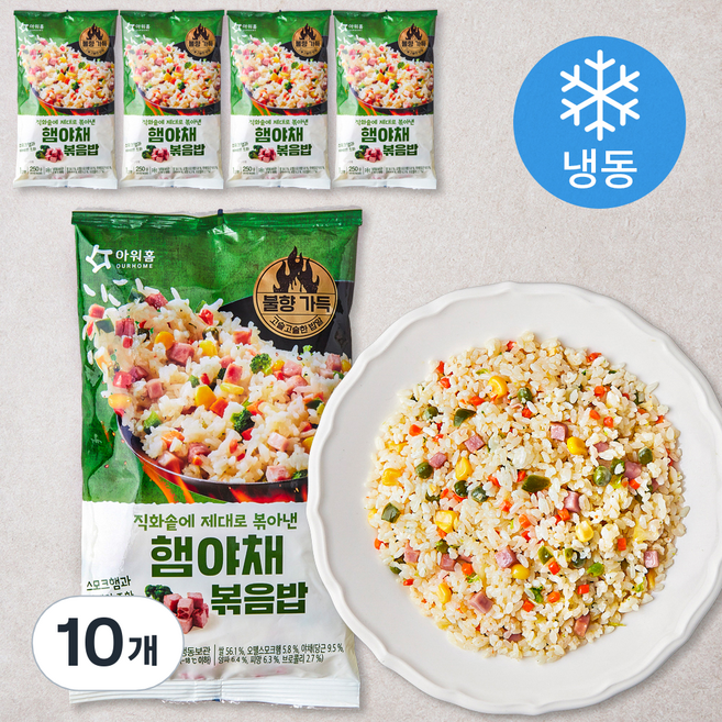 아워홈 햄야채볶음밥 1인분 (냉동), 250g, 10개