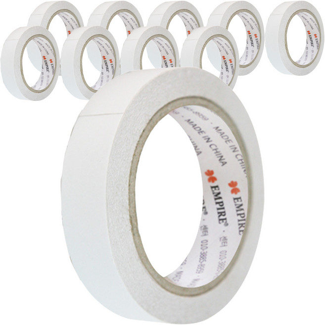 엠파이어 산업용 양면테이프 24mm x 20m, 화이트 반투명, 10개입