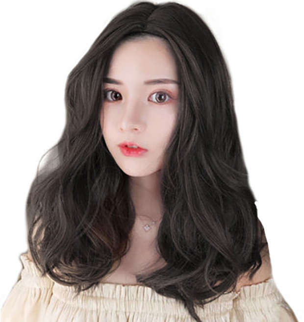 가발위드 웨이브 헤어피스 가발 10 x 40 cm 5p, 단색 네추럴블랙, 1개