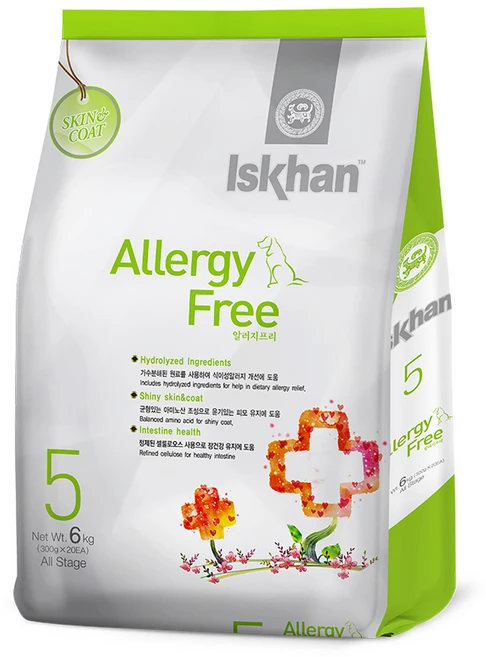 이즈칸 강아지 알러지프리 기능성 사료, 피부/피모, 6kg, 1개 - 쿠팡
