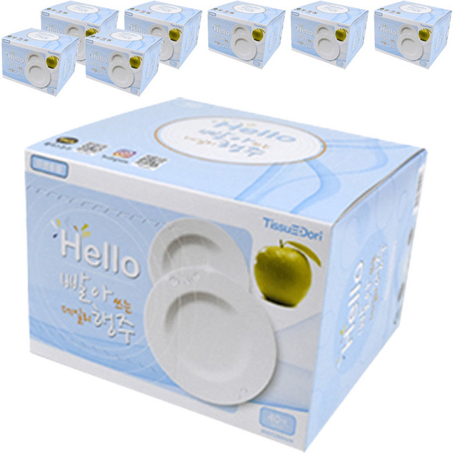 티슈도리 Hello 빨아쓰는 주방 데일리 행주 흰색, 40개입, 8개