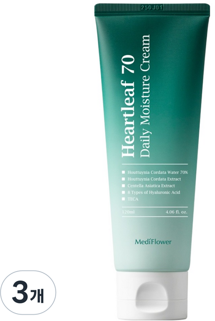 MediFlower Daily 70 魚腥草保濕霜, 3個, 120ml
