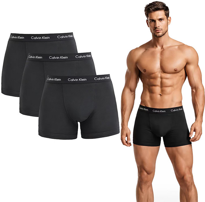 Calvin Klein 凱文克萊 underwear 彈性棉質四角褲 3件組