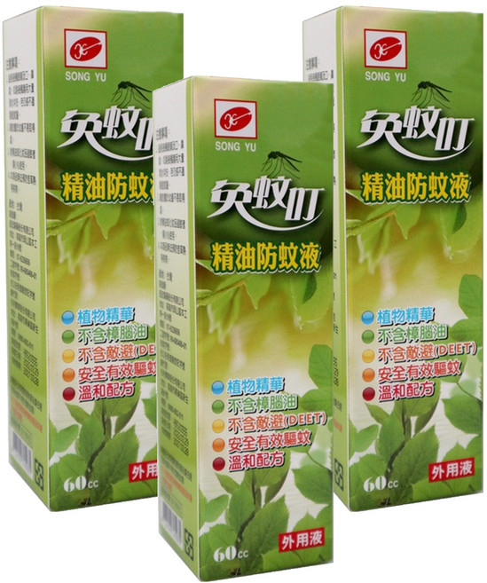 松裕 免蚊叮精油防蚊液, 60ml, 3瓶