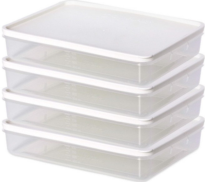 씨밀렉스 냉장고 냉동실 보관 정리 용기 화이트 1100ml, 4개입, 1개