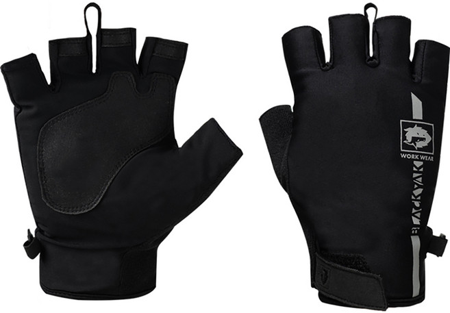 블랙야크워크웨어 유틸리티 양손 하프장갑 세트, 블랙, 1개
