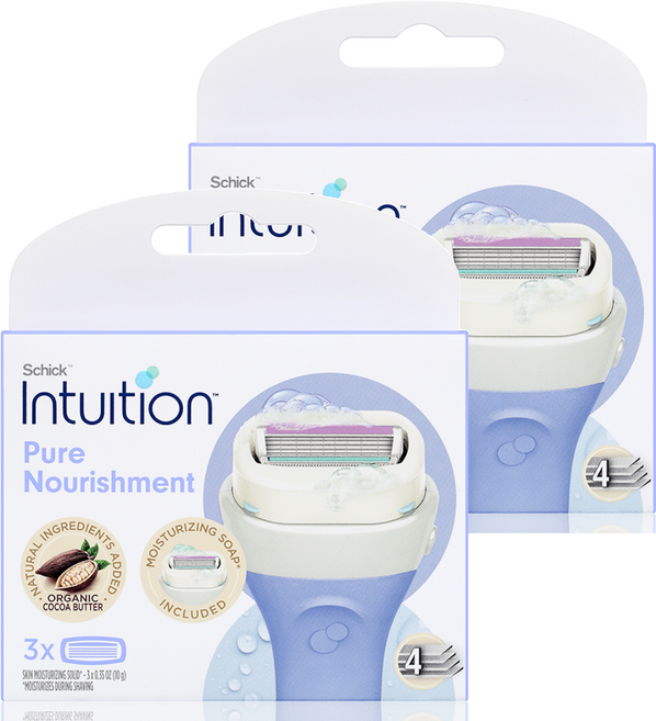 인튜이션 퓨어 너뤼시먼트 여성 제모기 코코넛 면도날, 3개입, 2개