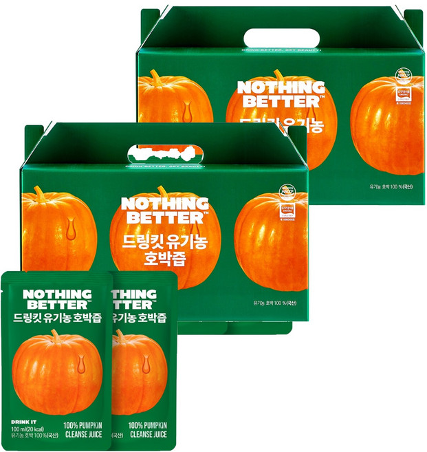 낫띵베럴 드링킷 유기농 호박즙, 2.4L, 2박스