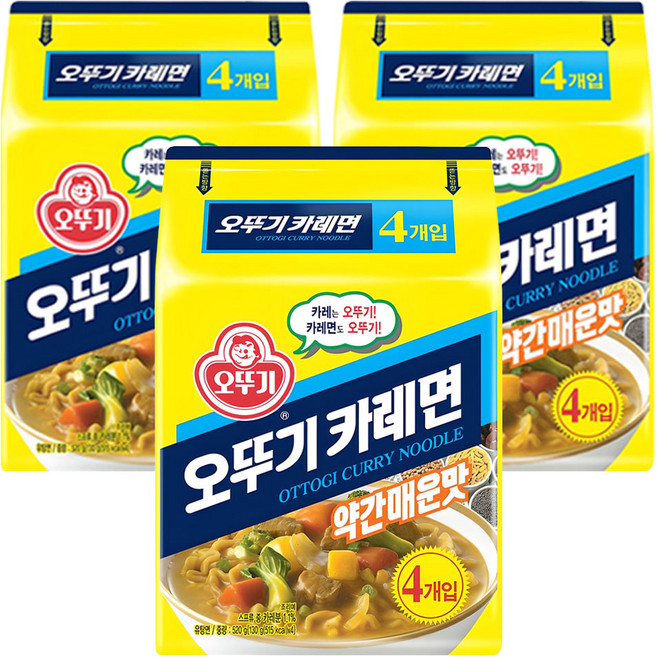 오뚜기 카레면 약간매운맛 130g, 12개