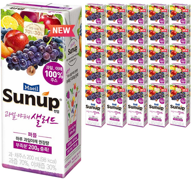 썬업 과일야채샐러드 퍼플, 200ml, 48개