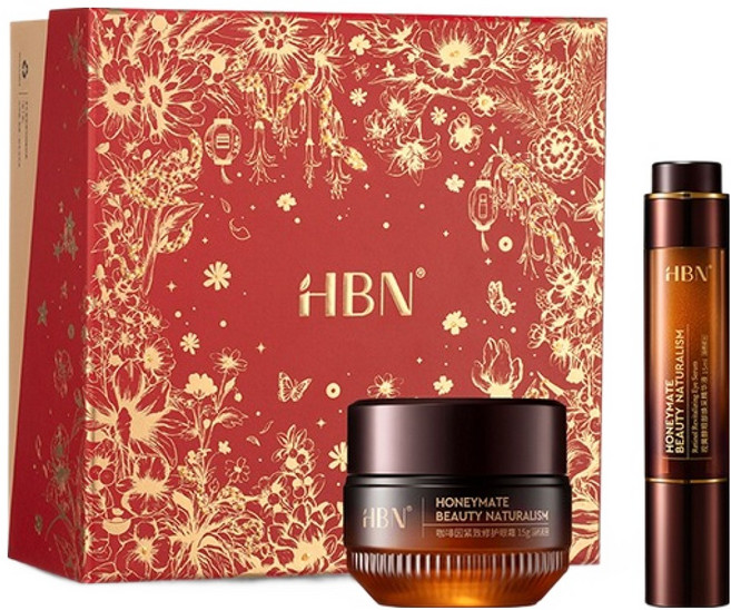 HBN 早C晚A緊緻亮眼禮盒組 咖啡因眼霜高階版 15g + 雙A眼部精華液, 15ml, 1組