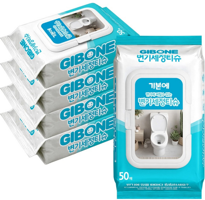 기본에 변기세정티슈 50매, 5개