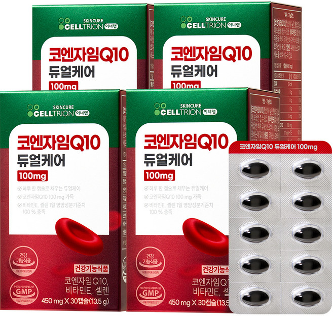 셀트리온 코엔자임Q10 듀얼케어 100mg, 30정, 4개