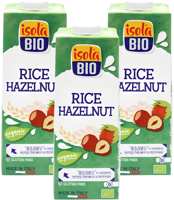 isola BIO 榛果米漿, 1L, 3瓶