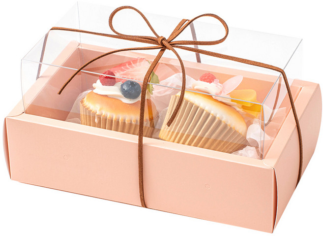 뮤니드 그레이스 쇼케이스 리본 선물상자, 핑크 + 샤무드 브라운 리본, 1개