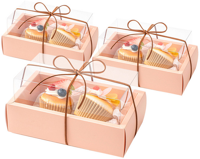 뮤니드 그레이스 쇼케이스 리본 선물상자, 핑크(선물상자), 샤무드 브라운(리본), 3개