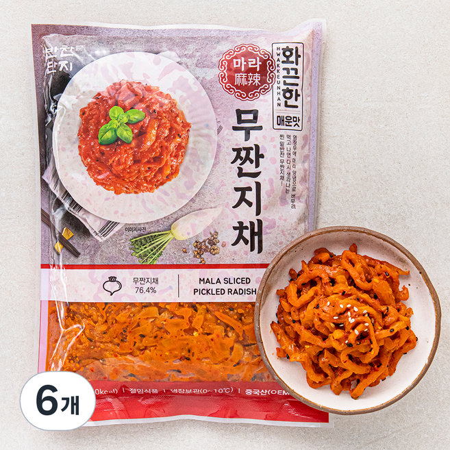 반찬단지 마라 무짠지채, 1kg, 6개