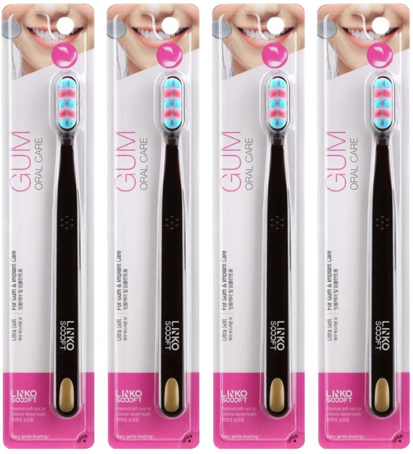 리앤코 소프트 칫솔 잇몸케어 및 임플란트용 다크브라운, 1개입, 4개