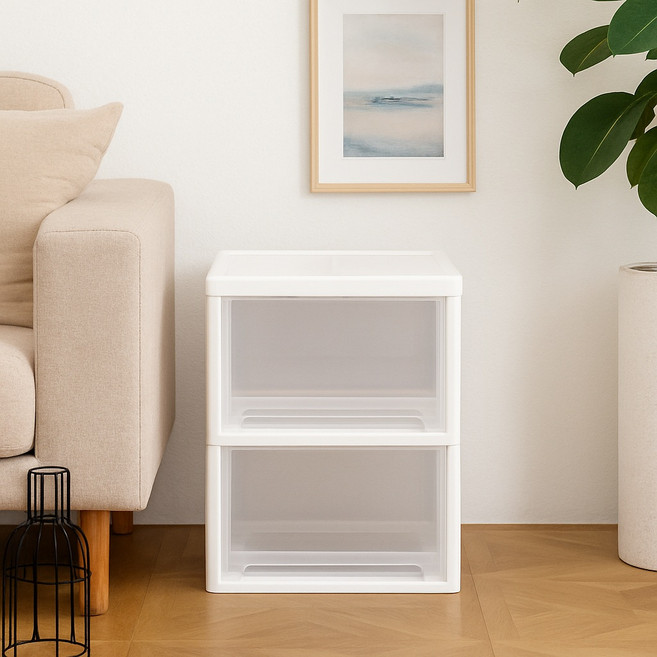 보노하우스 맥스 서랍장 2단, 투명, 1개