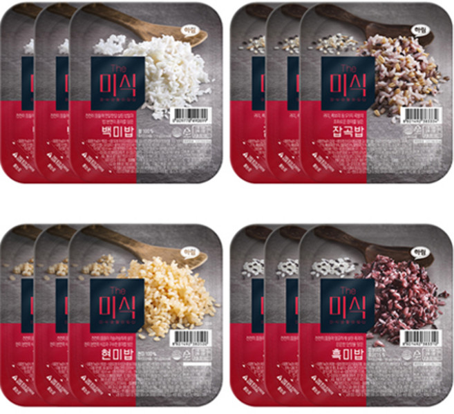 The Mi Shik 即食白飯 3入+即食五穀飯 3入+即食糙米飯 3入+即食紫米飯 3入, 2.25kg, 1組