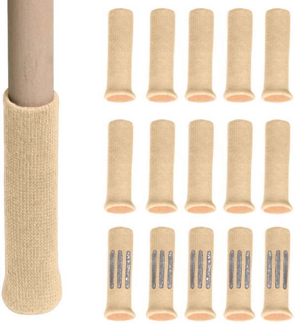 써뉴즈 홈 의자 소음 미끄럼방지 발커버, 베이지, 16개