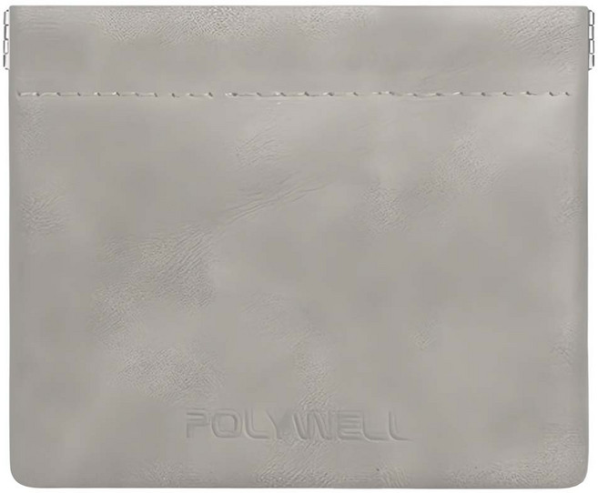 POLYWELL 寶利威爾 彈片收納包 15*11.5 cm 絨布 灰色 PW15-T65-0812, 1個