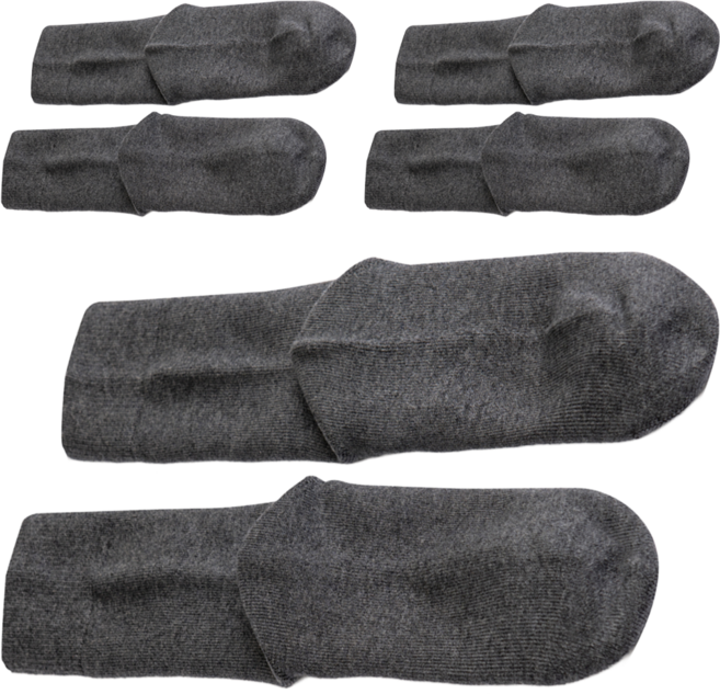 LI2 美麗諾羊毛中筒襪, 3套, 麻花炭灰